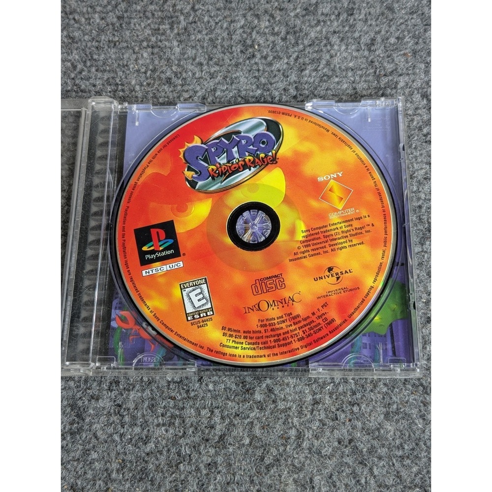 Spiro 2 Ripto's Rage Black Label Sony Playstation 1 one PS1 1999 TESTED WORKS
